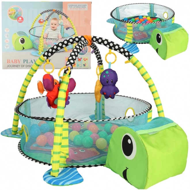 Educatieve speelkleed schildpad met omheining en ballen