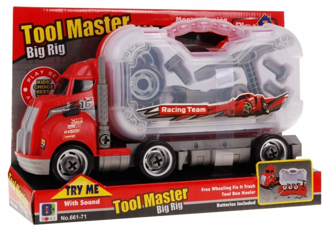 Vrachtwagen 2-in-1 met gereedschapskoffer voor kinderen 3+