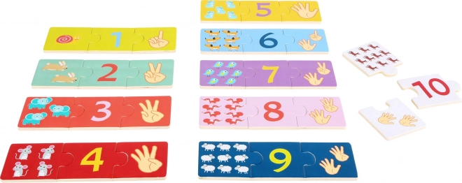 SMALL FOOT houten educatieve puzzel – tellen 1–10