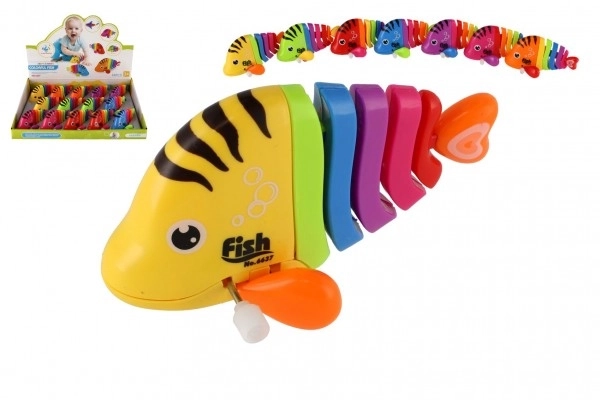 Visje op windmechanisme plastic 11cm mix van kleuren 14st in doos