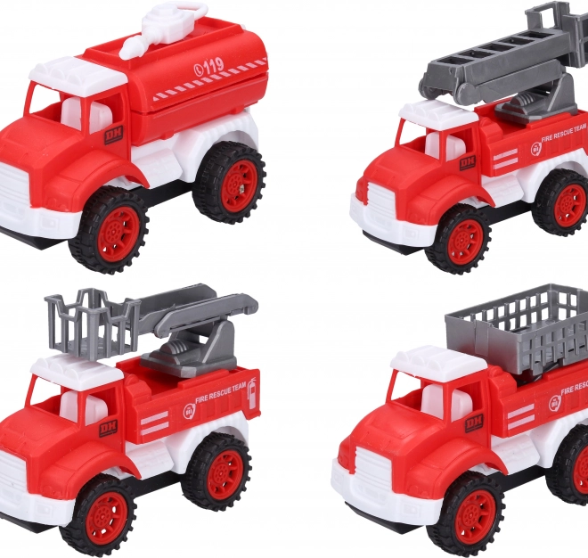 Set van 4 brandweerautootjes