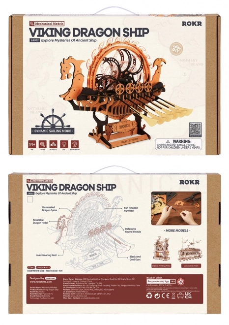 Houten Viking Drakenboot Puzzel