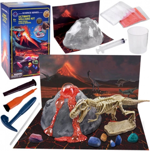 Educatieve set vulkaan + dinosaurussen - kleine archeologische opgraving ZA4726