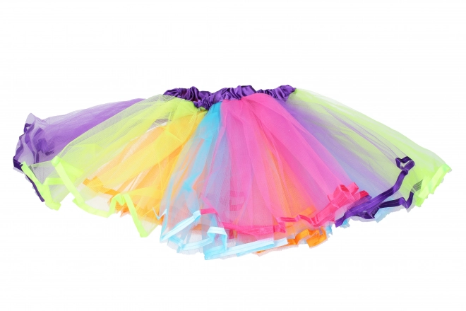Set carnaval - rok 30 cm 3 lagen kleurrijk