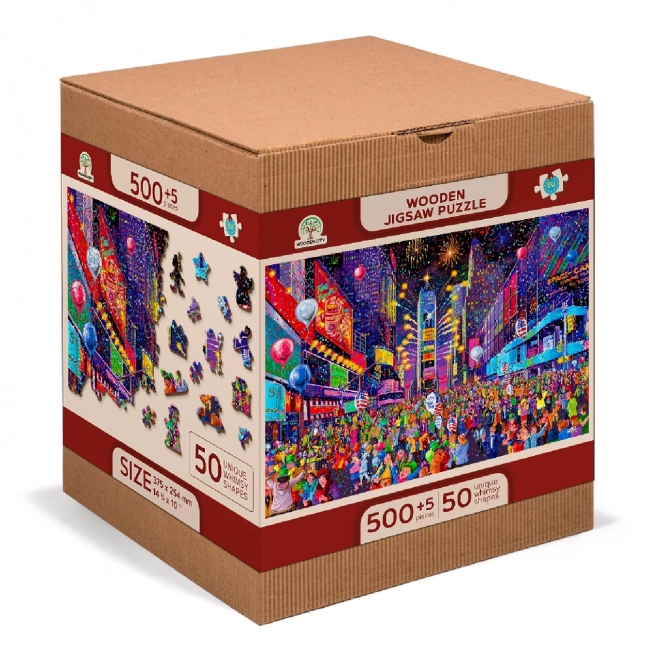 Houten Stad Houten Puzzel Nieuwjaar 2-in-1, 505 stukjes EKO