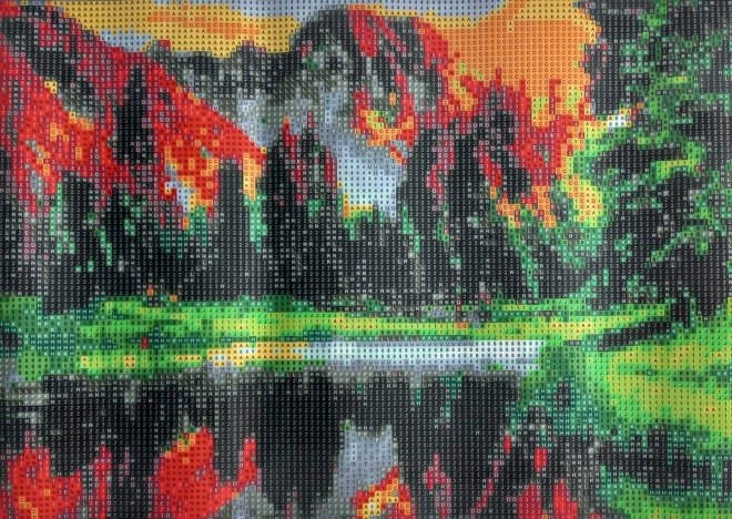 Set voor diamantschilderen - zonsondergang bij het meer
