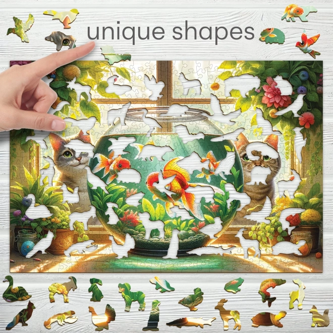 Houten puzzel Katten en visjes 505 stukjes