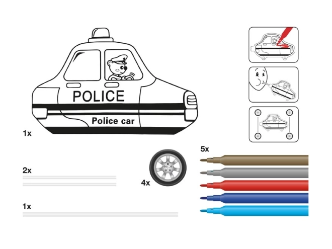Creatieve set Politie Opblaasbaar auto