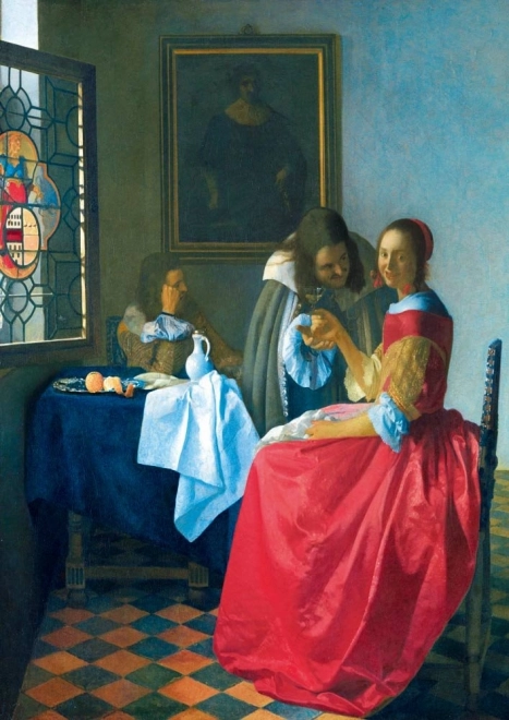 Puzzel Meisje met een wijnglas 1000 stukjes