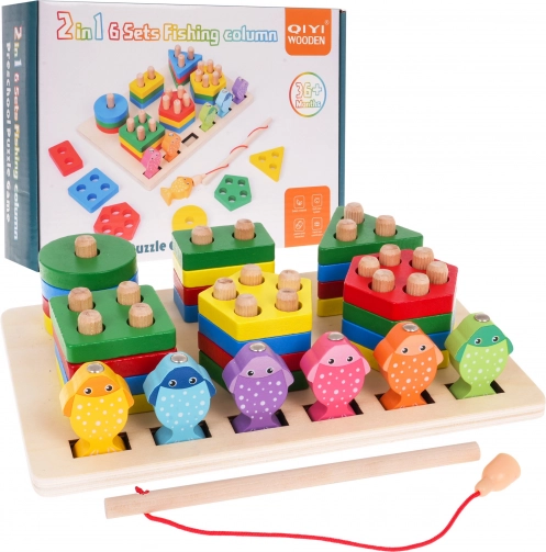 Houten puzzel + vissen vangen