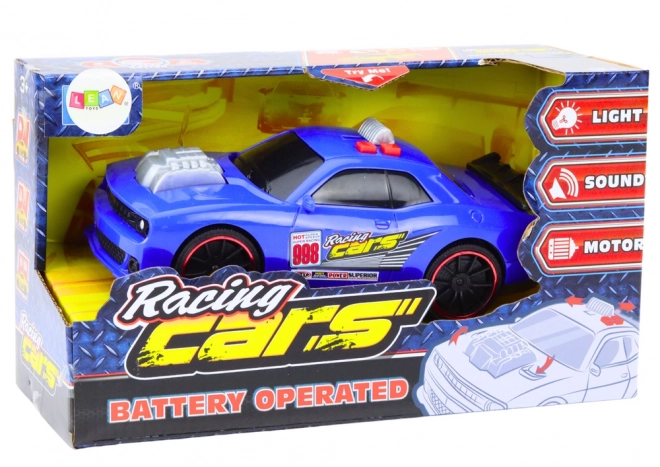 Speelgoed raceauto met licht- en geluidseffecten blauw