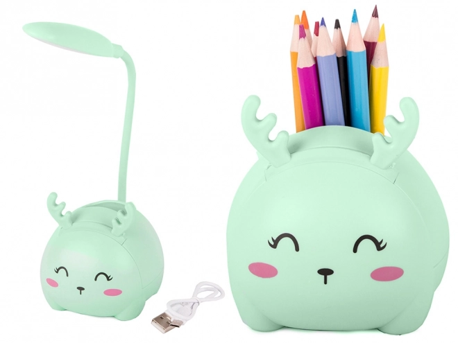 Kinder nachtlampje usb organizer telefoonstandaard voor lezen wetenschap – Groen