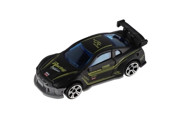Auto race 6 stuks metaal/plastic 8cm vrije loop in doosje 10,5x27x4cm
