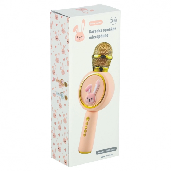 Draadloze microfoon voor karaoke bunny roze