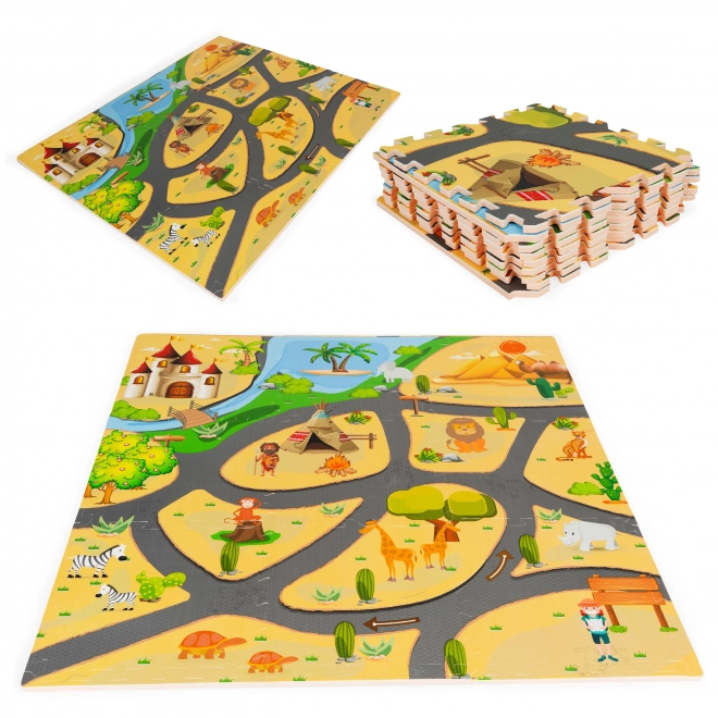 ECOTOYS Foam puzzel Safari met rand