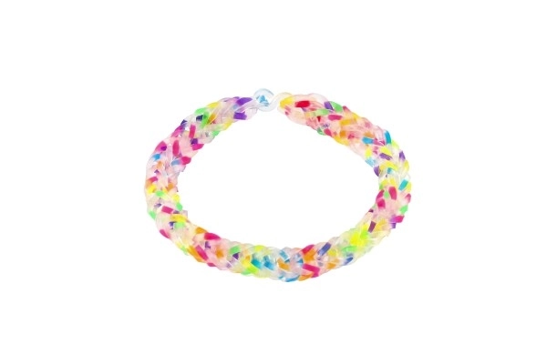 Maak je eigen armbandje - elastiekjes 200 stuks regenboog + gereedschap in zakje 10x16cm