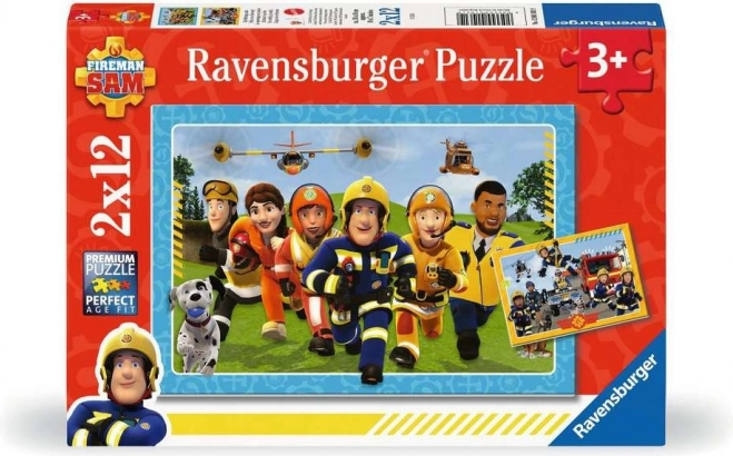 Puzzel Brandweerman Sam in actie 2x12 stukjes