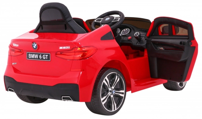 BMW 6 GT Accu Auto rood + afstandsbediening + langzame start + EVA + gordels + LED MP3