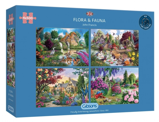 Gibsons Puzzel Flora en Fauna 4x500 stukken