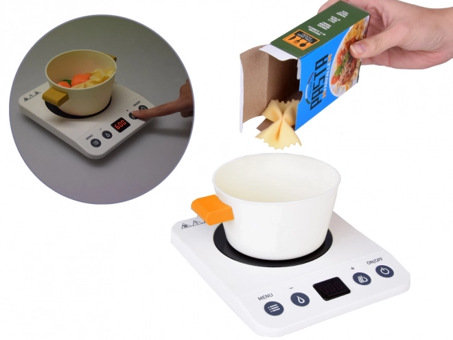 Kinderkeuken met inductiekookplaat en accessoires