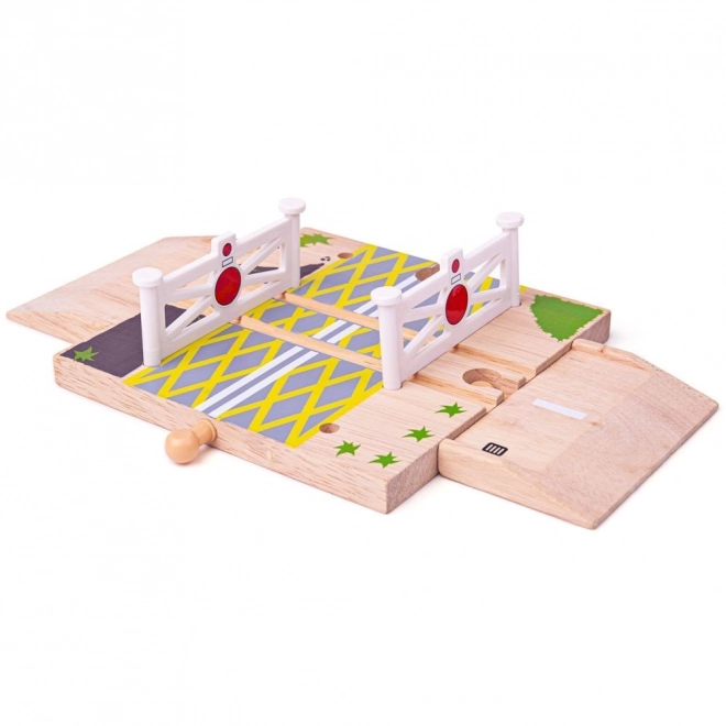 Bigjigs Rail Houten spoorwegovergang met slagbomen