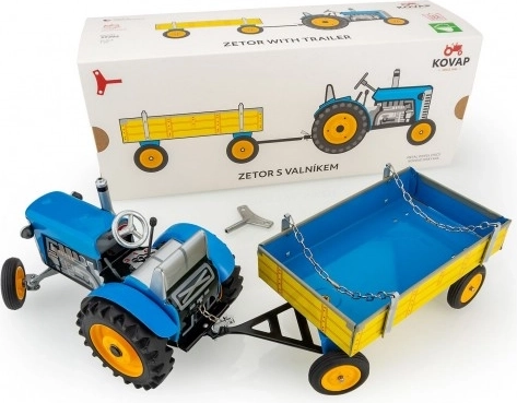 Blikken tractor ZETOR met kiepwagen met opwindsleutel 1:25