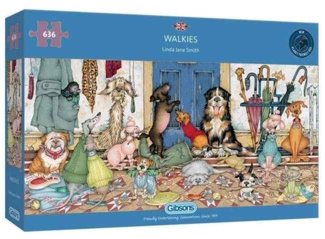 GIBSONS Panoramische puzzel Hondjes uitlaten 636 stukjes