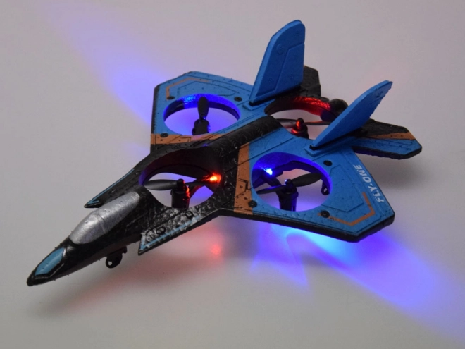 Quadcopter drone met afstandsbediening en LED-lampen