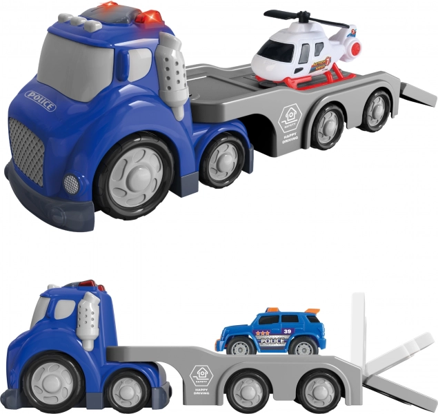 Woopie Blauwe Politie Trailer City Truck met Licht- en Geluidseffecten