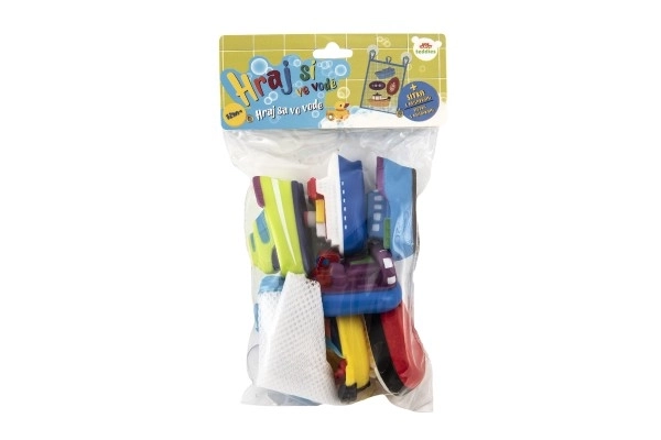 Rubberen badbootjes met net in zak 18x27x6cm 12m+