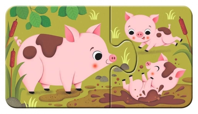 RAVENSBURGER Mijn eerste puzzel – dieren en hun jongen, 9×2 stukjes