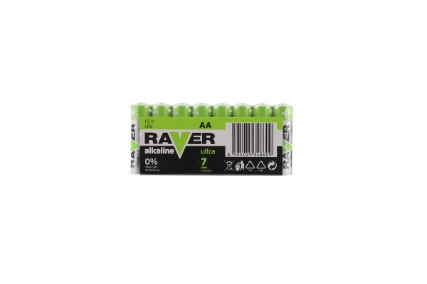 Batterijen RAVER LR6/AA 1,5 V alkalisch ultra 8 stuks in folie