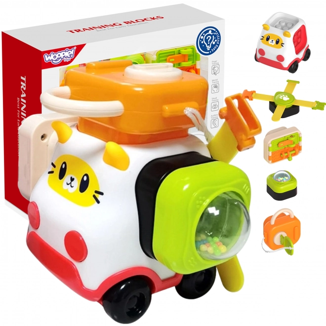 Woopie Montessori bouwset auto katje voor kinderen