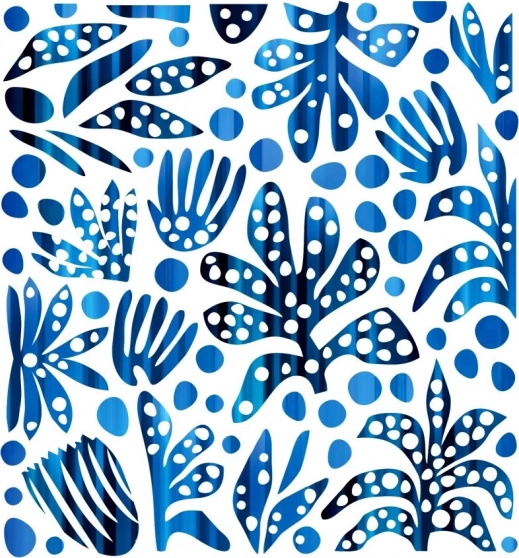 Strijkapplicaties - Blauwe Bladeren