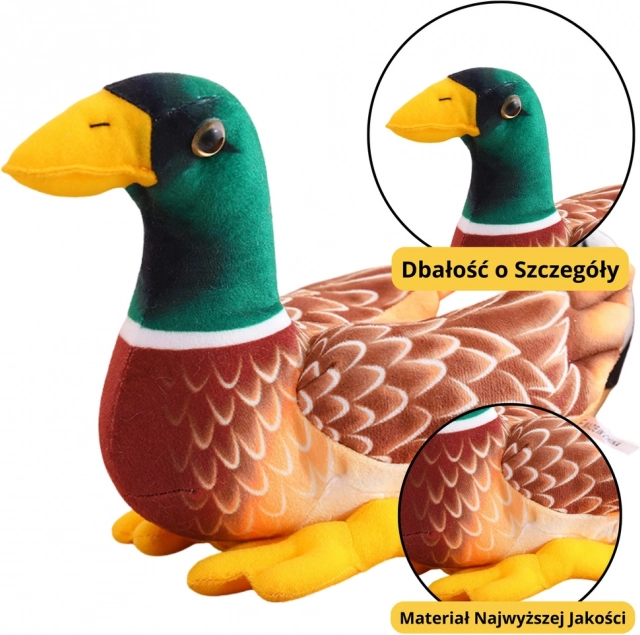 Pluchen speelgoed eend bruin-groen 28 cm