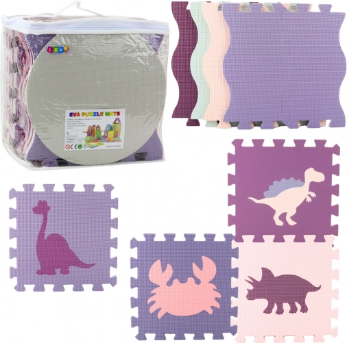 Zachte educatieve foam speelmat Puzzle Roze Paars 25 stuks