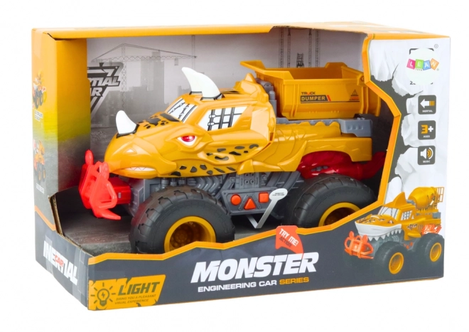 Dinosaurus terreinwagen met frictie-aandrijving oranje