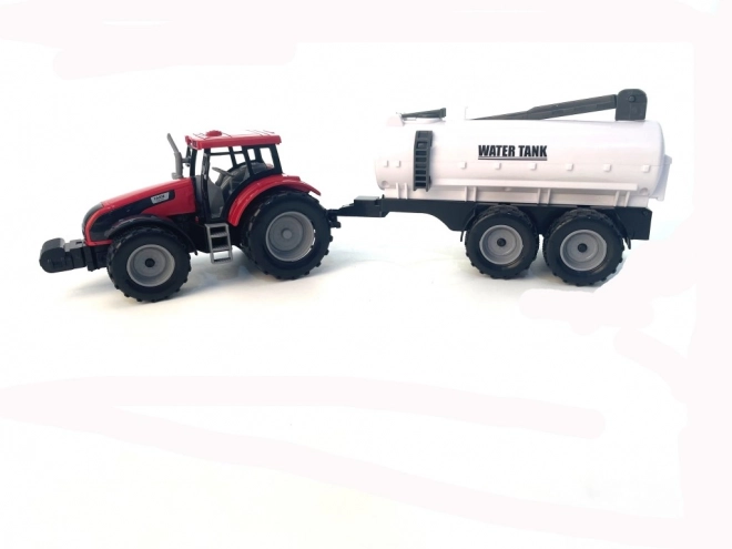 Tractor op traagheidsaandrijving met aanhanger