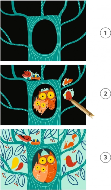 Krasplaatjes van dieren voor de kleintjes van Djeco