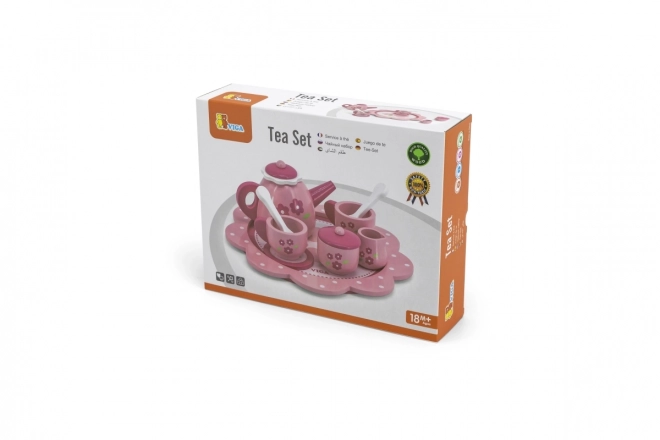Kinderthee- en koffieset Viga op dienblad