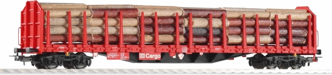 Piko Plattewagen Roos-t642 met staken en houtlading DB AG V - 54339