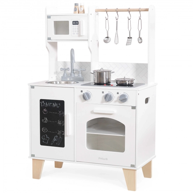 Houten keuken met verlichting en geluid PolarB