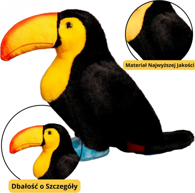 Pluche speelgoed toekan 25 cm zwart
