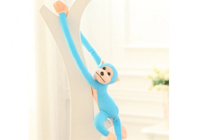 Pluchen mascotte Aap met geluid Blauw 80 cm