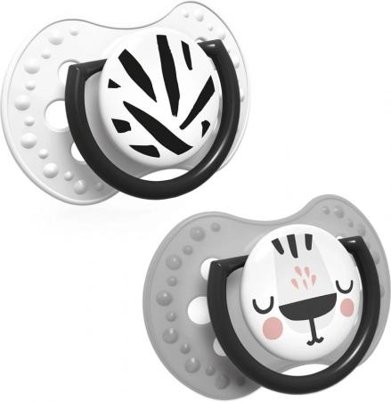 LOVI Salt & Pepper siliconen dynamische fopspeen 6–18 mnd, set van 2 stuks