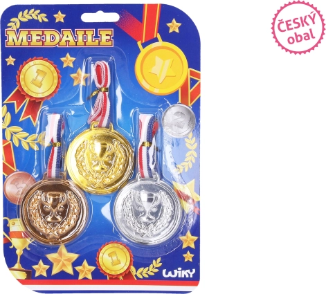 Set medailles 6 cm, 3 stuks