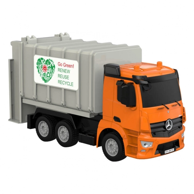 RC vuilniswagen op afstandsbediening 1:26 Double Eagle (oranje) Mercedes-Benz Antos E676-003