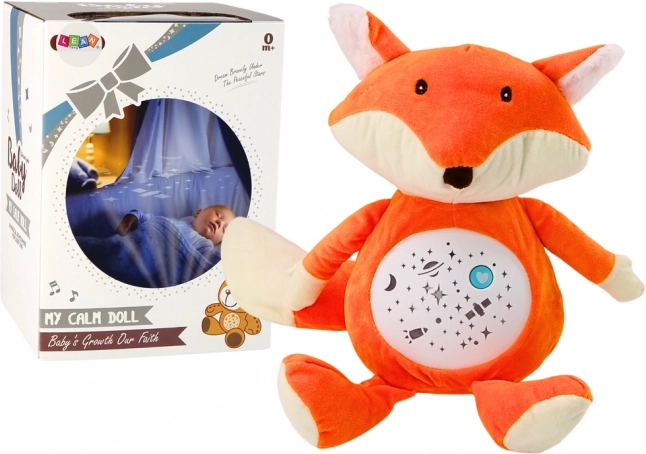 Pluchen inslaaphulp met lampje en geluiden – vos, dag- en nachtmodus