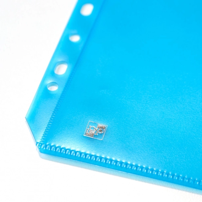 Blauwe plastic envelop met eurohanger en ritssluiting formaat A4