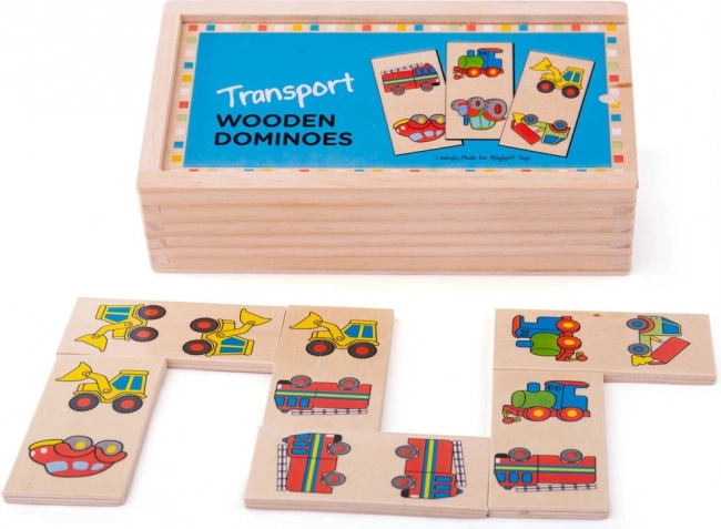 Bigjigs Toys houten domino – vervoermiddelen